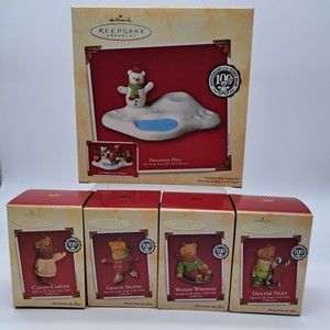 Hallmark Hollyday Hill Snow Cub Club Collection 2002 Complete Set of 5 Ornament